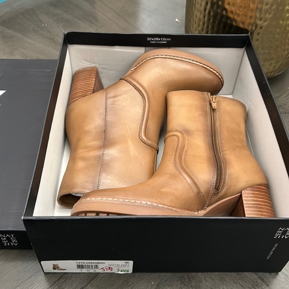 NATURALIZER CATIE WOMENS LEATHER HEELS MID-CALF BOOTS (WIDE) - Picture 2 of 9